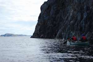Steep cliffs, cold and deep water